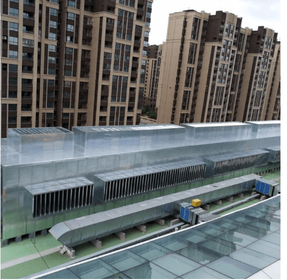 02 武漢天虹廣場(chǎng)樓頂冷卻塔降噪、冷卻塔噪音治理